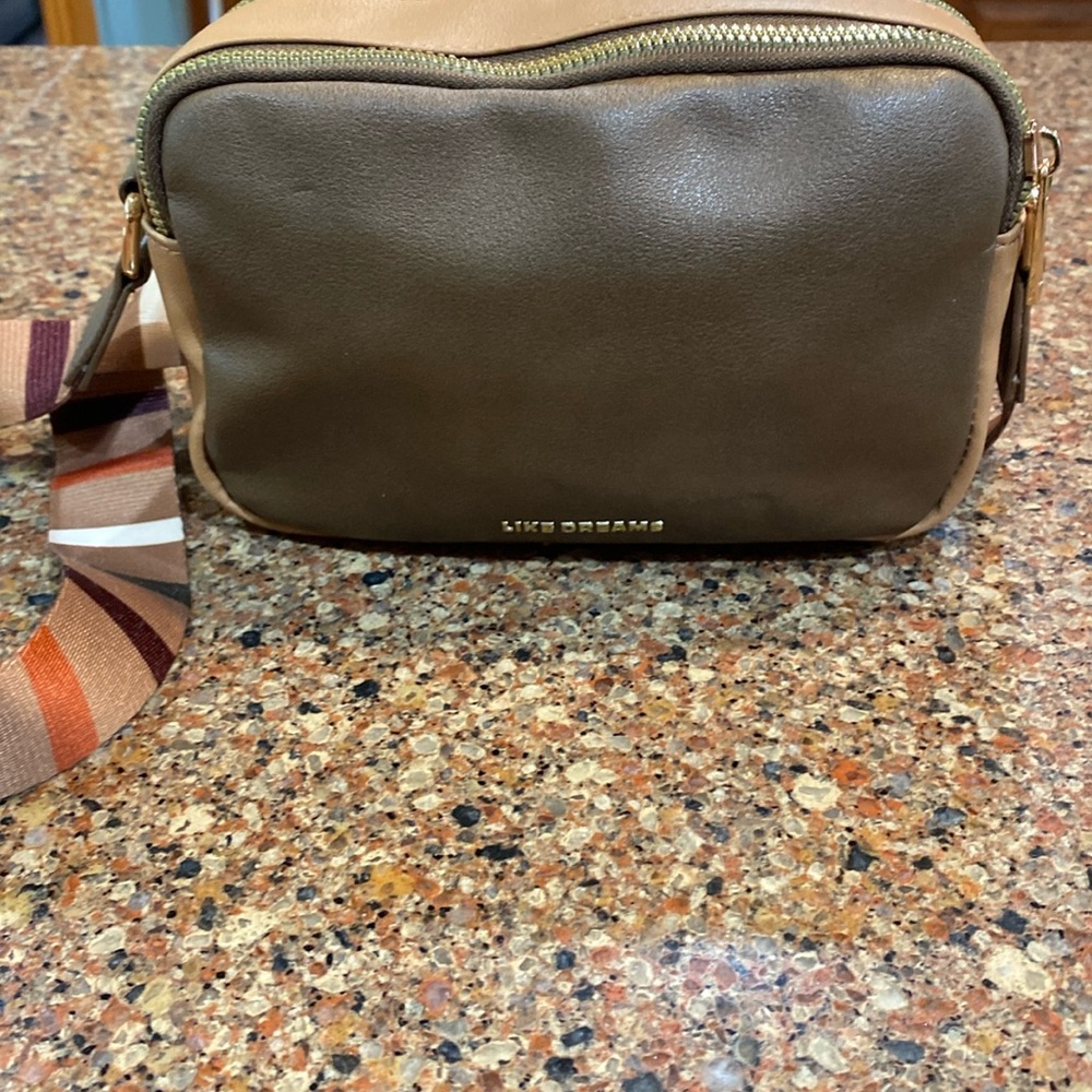 NWOT LIKE DREAMS VEGAN LEATHER CAMERA CROSSBODY BAG